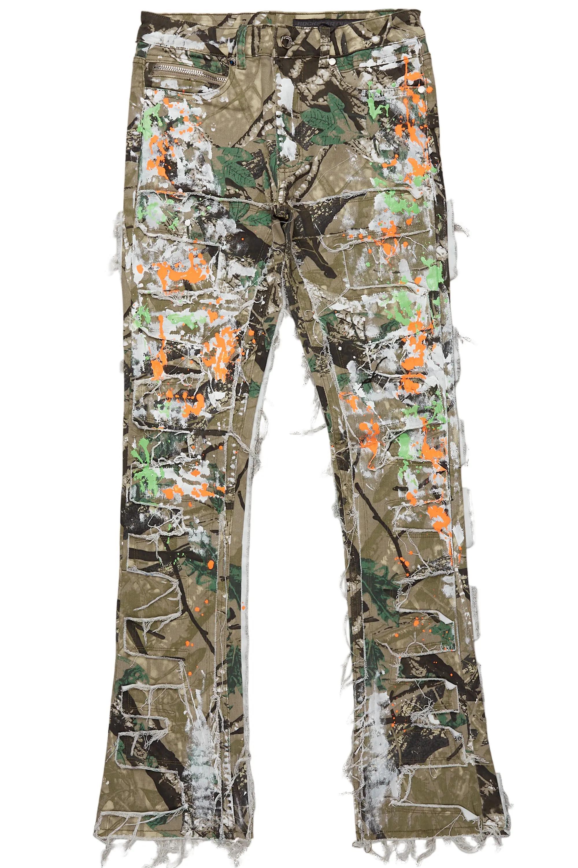 Egras Tree Camo Painter Stacked Flare Jean Male Product Image