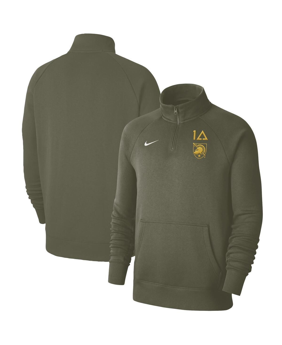 Mens Nike Olive Army Black Knights 1st Armored Division Old Ironsides Club Fleece Quarter-Zip Pullover Jacket Product Image