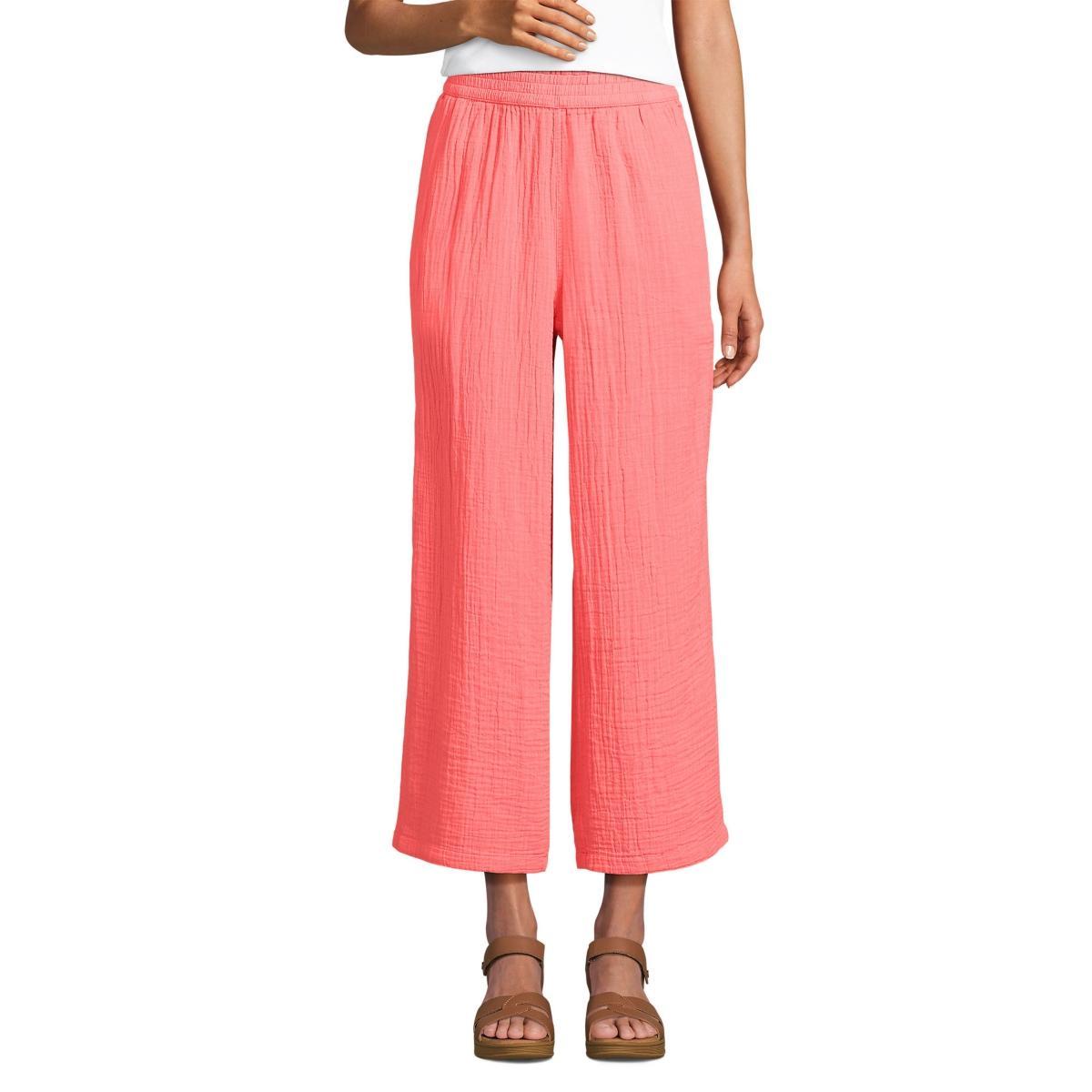 Womens Lands End High Rise Gauze Crop Pants Product Image