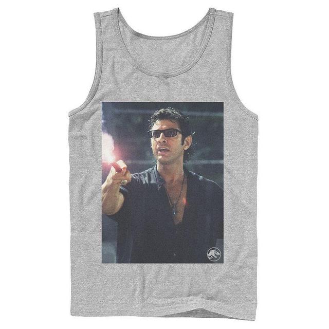 Mens Jurassic Park Ian Malcolm Road Flare Photo Graphic Tank Top Blue Product Image