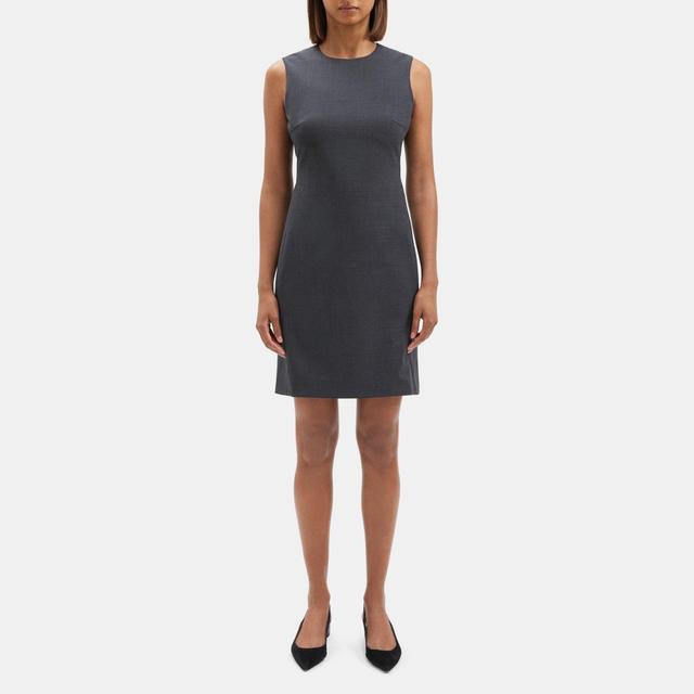 Stretch Wool Sleeveless Fitted Dress | Theory Outlet Product Image