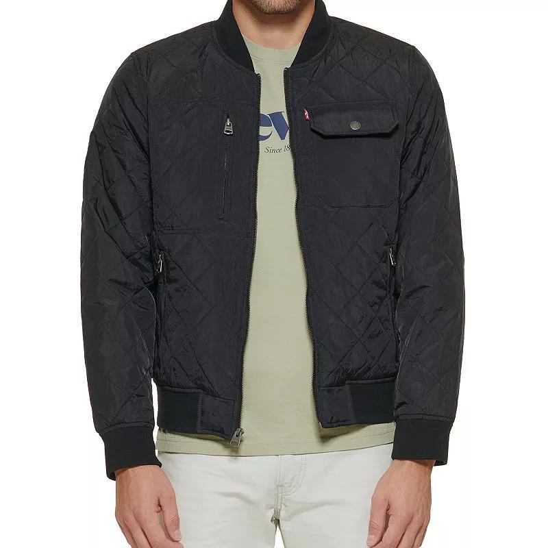 Levis Mens Regular-Fit Diamond-Quilted Bomber Jacket Product Image