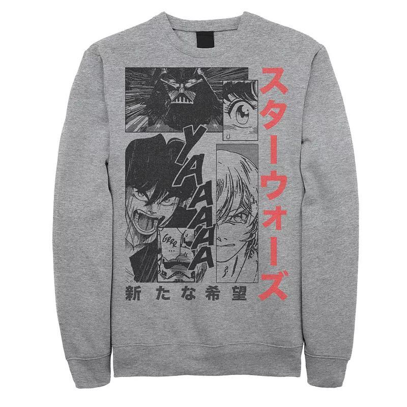 Disneys Star Wars Mens Manga Comic Panels Fleece Athletic Grey Product Image