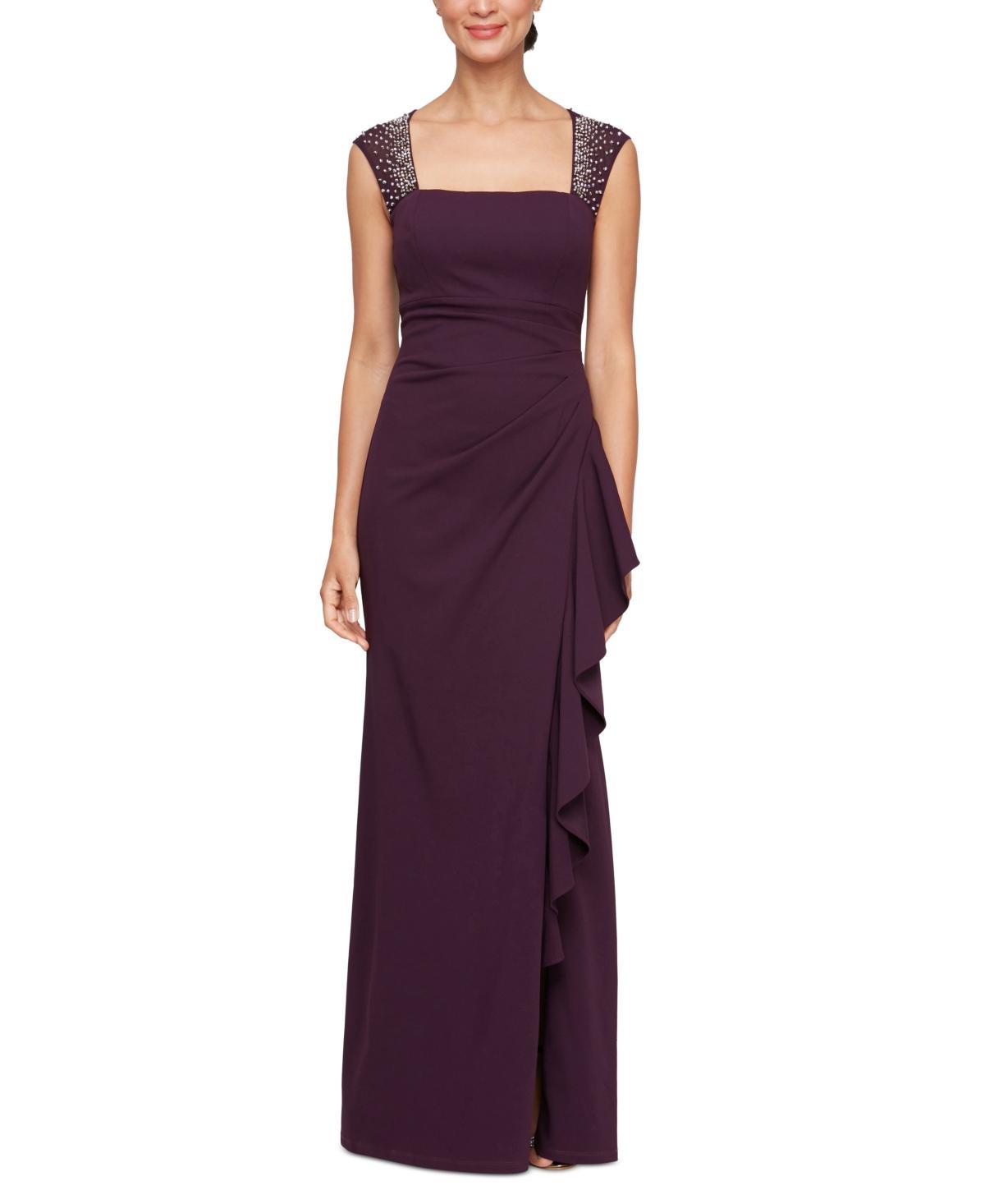 Alex Evenings Womens Embellished Ruffled Gown Product Image