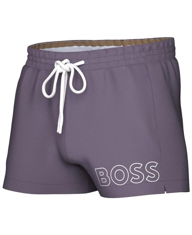 Boss by Hugo Boss Mens Mooneye Outlined Logo Drawstring 3 Swim Trunks Product Image