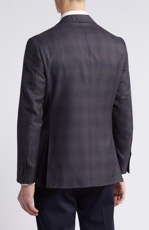 CANALI Kei Trim Fit Plaid Wool Sport Coat In Brown Product Image