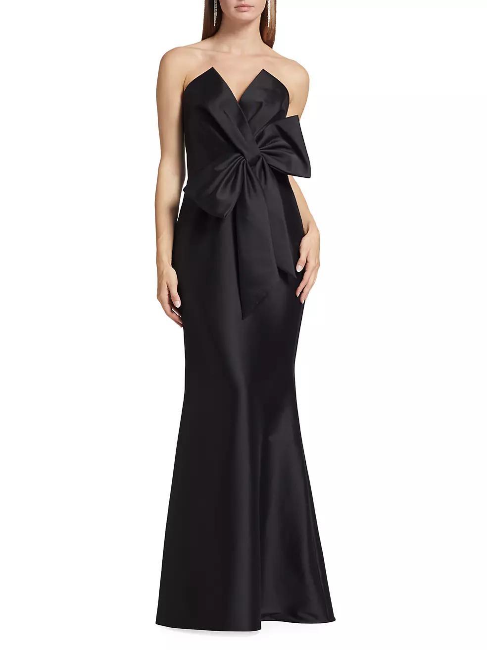 Mikado Strapless Bow Gown Product Image