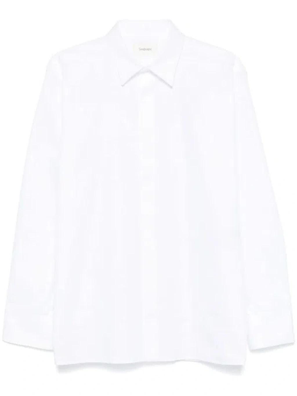 Stripe-jacquard Shirt In White Product Image