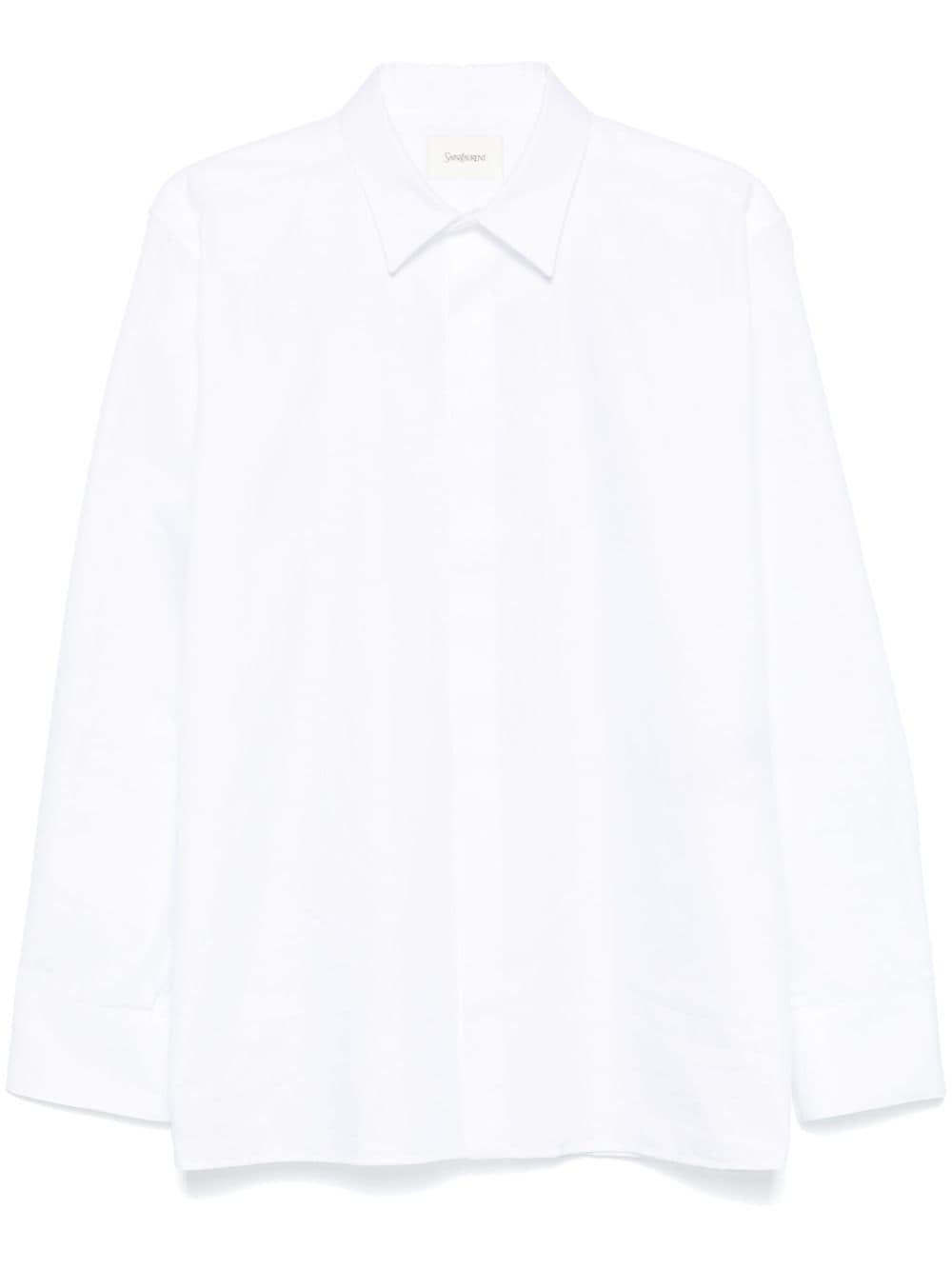 Stripe-jacquard Shirt In White Product Image