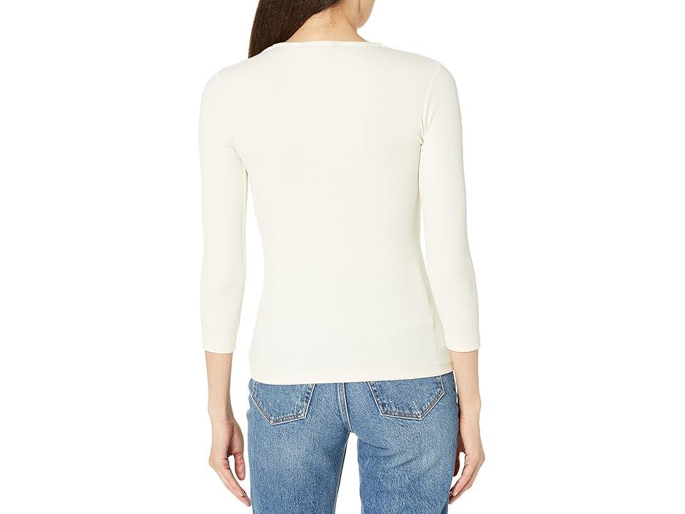 LAUREN Ralph Lauren Ring-Front Rib-Knit Top (Mascarpone Cream) Women's Clothing Product Image