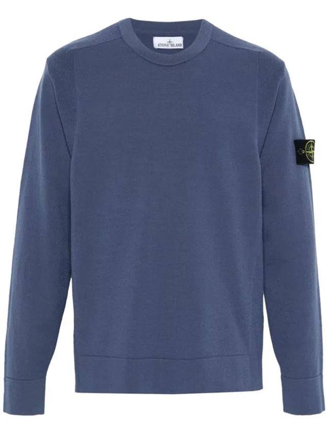 STONE ISLAND Compass-badge Sweater In Blue Product Image