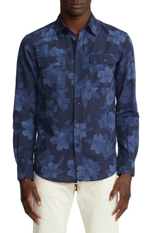 Mens Hibiscus-Print Sport Shirt Product Image