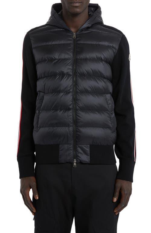 Moncler Quilted Down & Wool Knit Cardigan Product Image