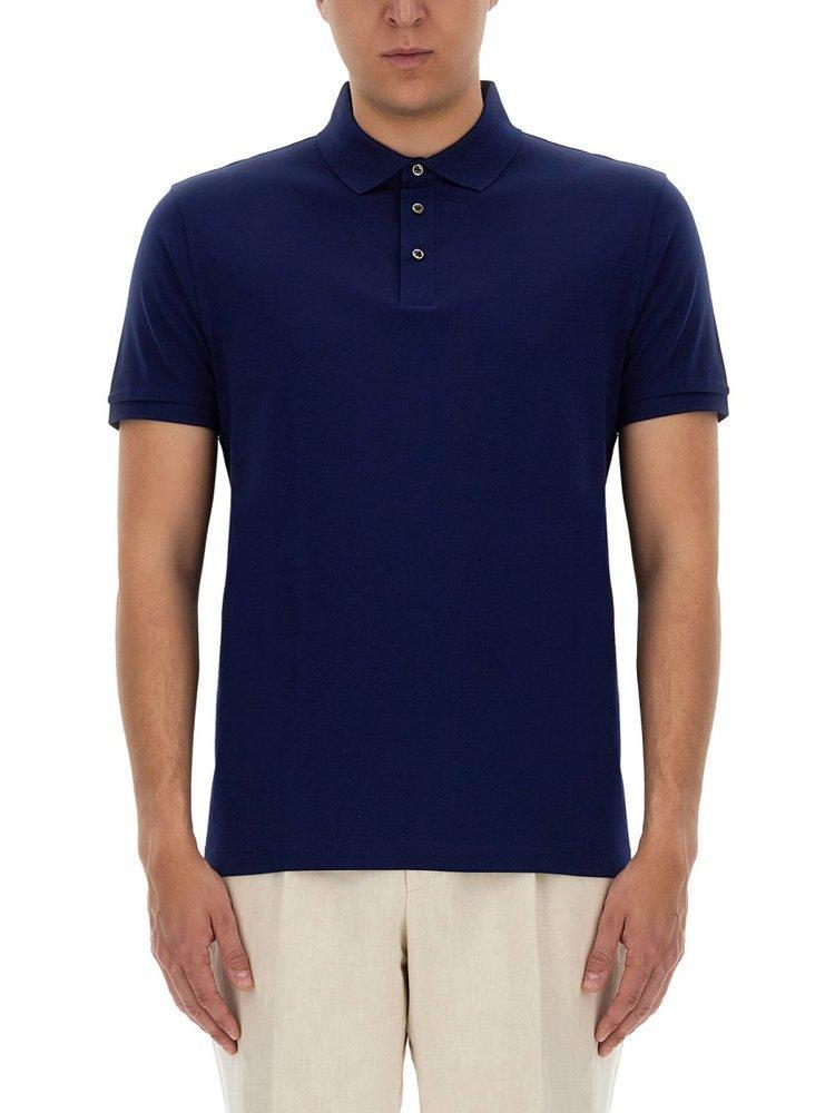 Regular-fit Polo Shirt In Mercerized Italian Cotton In Light Blue Product Image