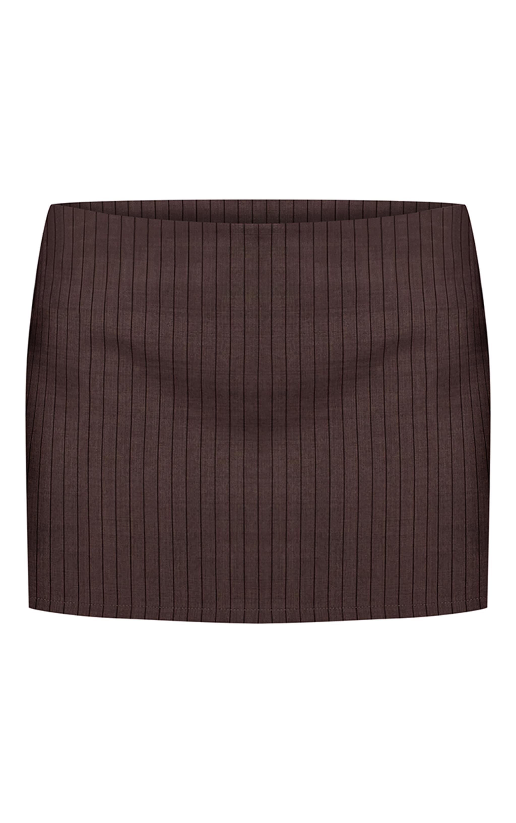 Dark Grey Pinstripe Mini Skirt Product Image