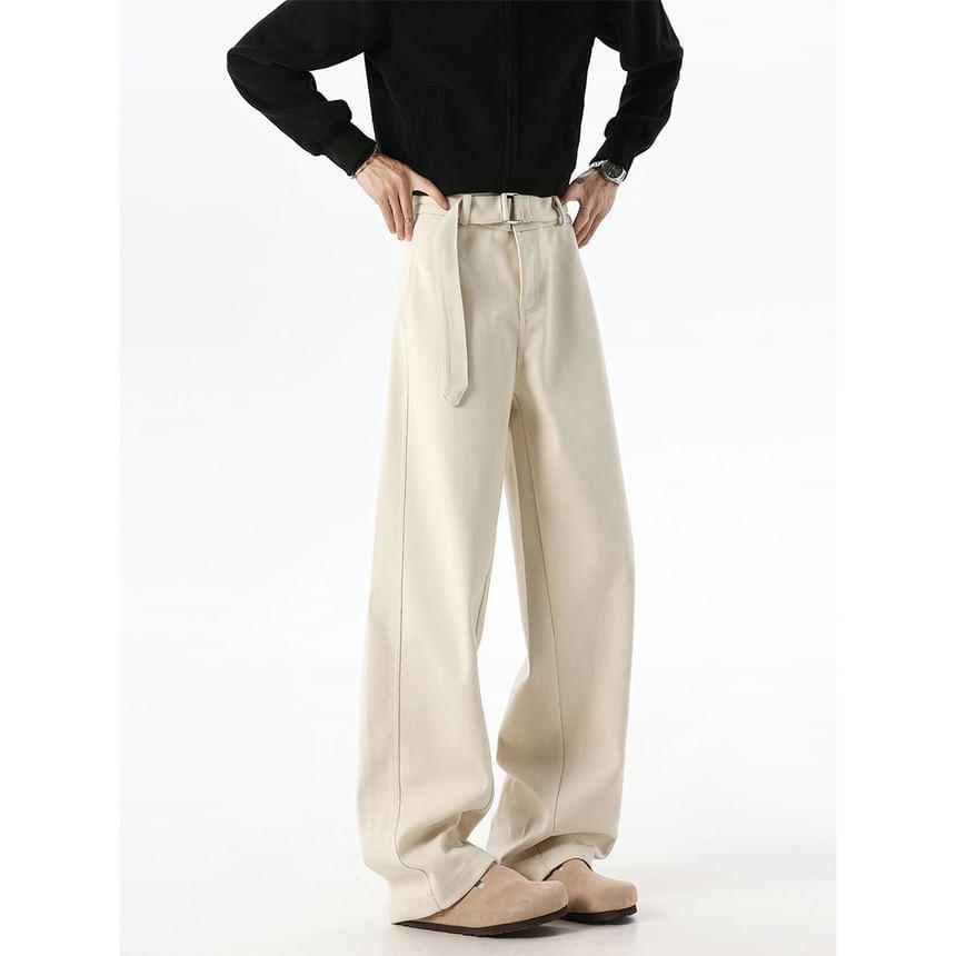 High Waist Plain Wide Leg Pants Product Image