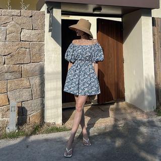 Off-Shoulder A-Line Pattern Playsuit Product Image