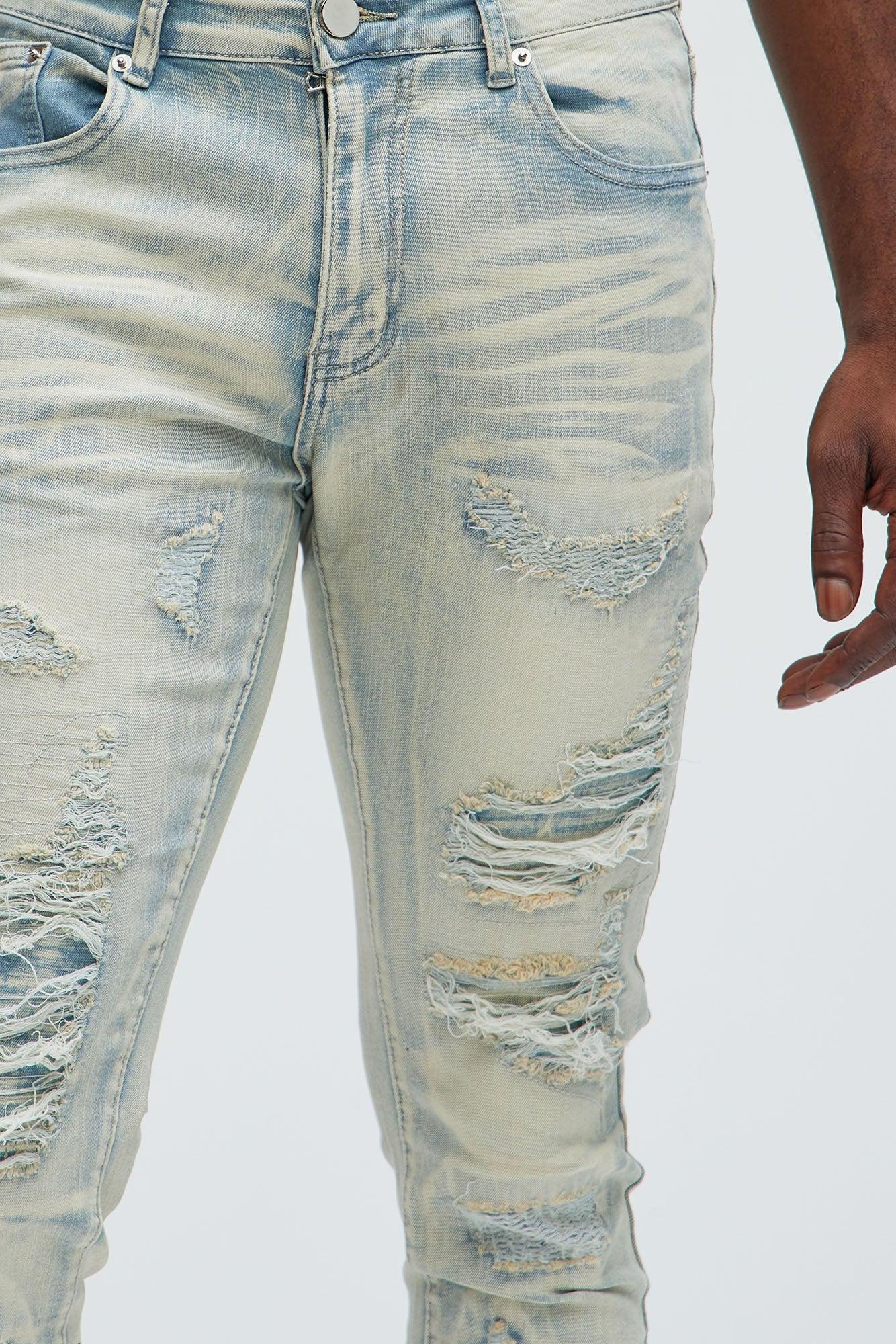 Above It All Ripped Stacked Skinny Jeans - Light Wash Product Image