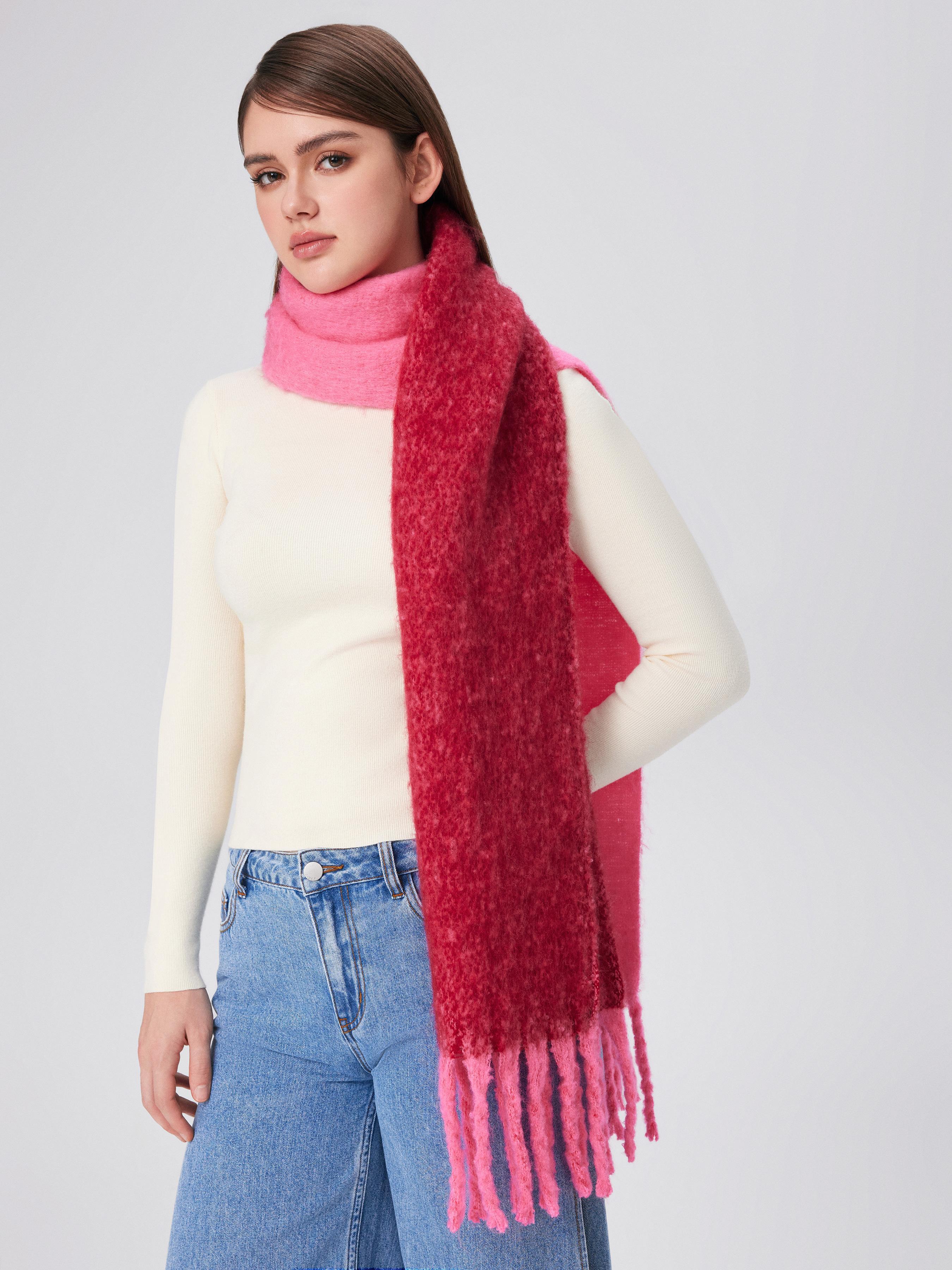 TWO-TONE TASSEL SCARF Product Image