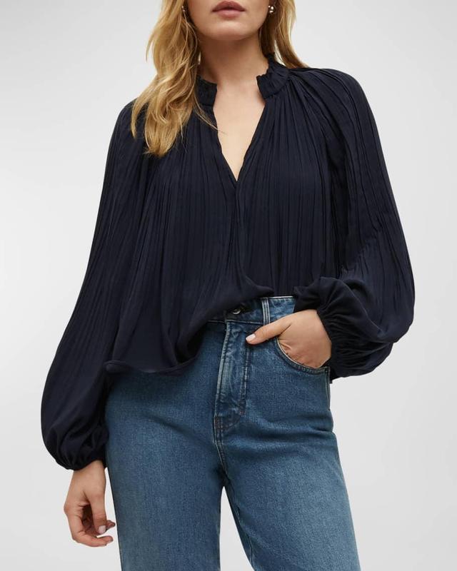 Walker Pleated Long-Sleeve Top Product Image