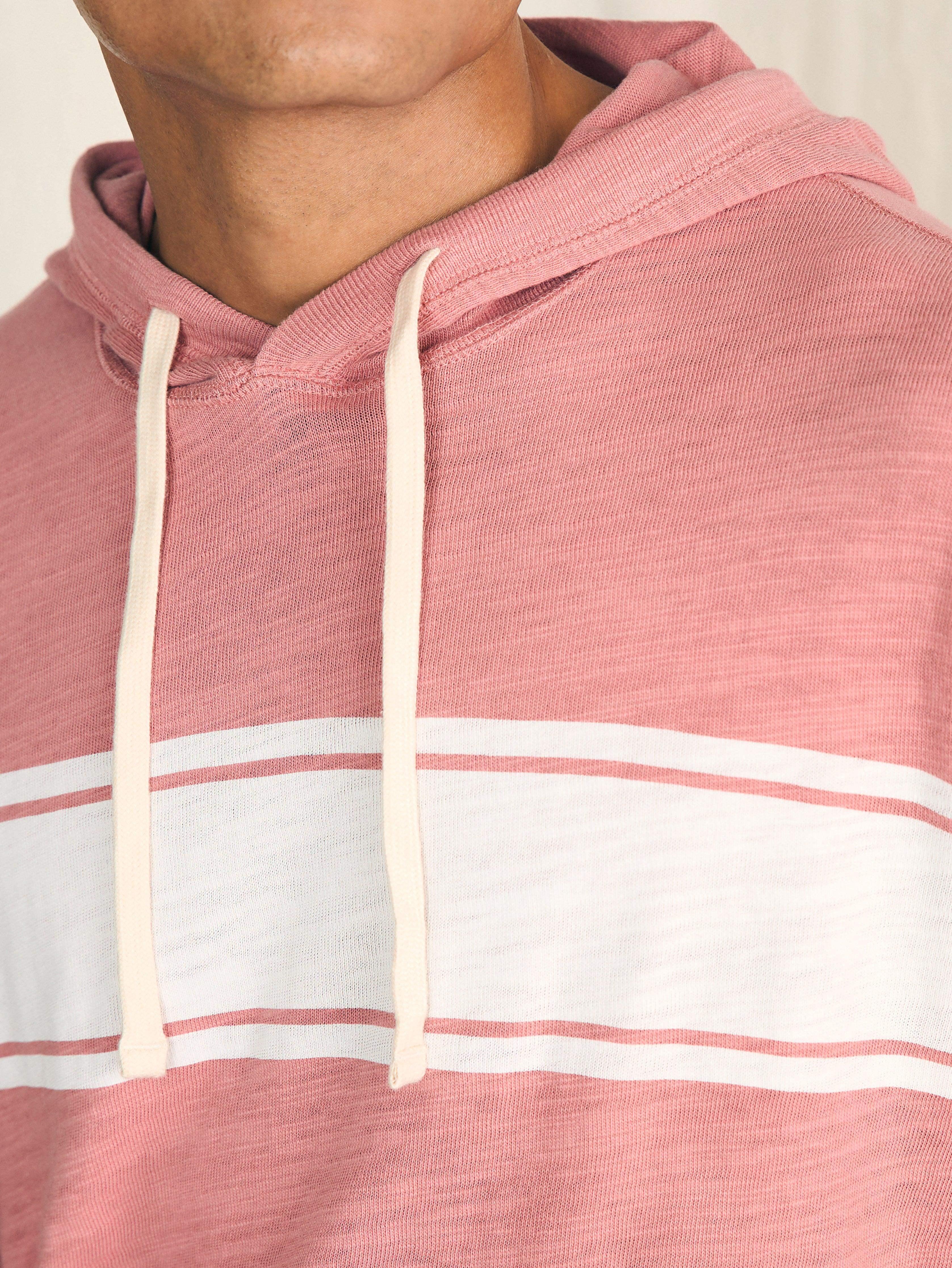 Sunwashed Slub Hoodie - Summer Red Surf Stripe Male Product Image