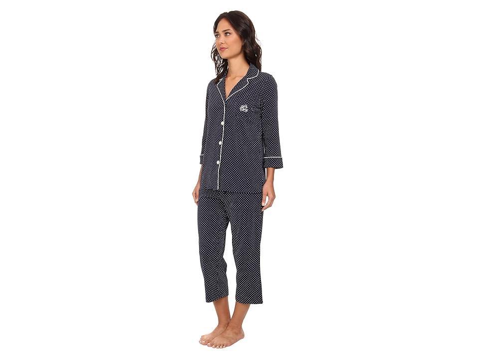 Lauren Ralph Lauren Striped Jersey Notch Collar 34 Sleeve Pajama Set Product Image