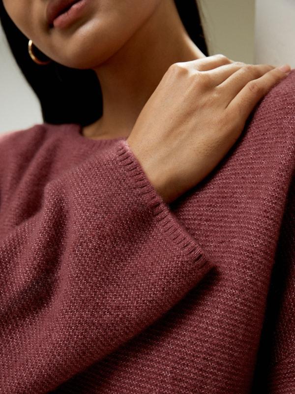 Relaxed Fit Drop-Shoulder Silk Cashmere Blend Sweatshirt Product Image