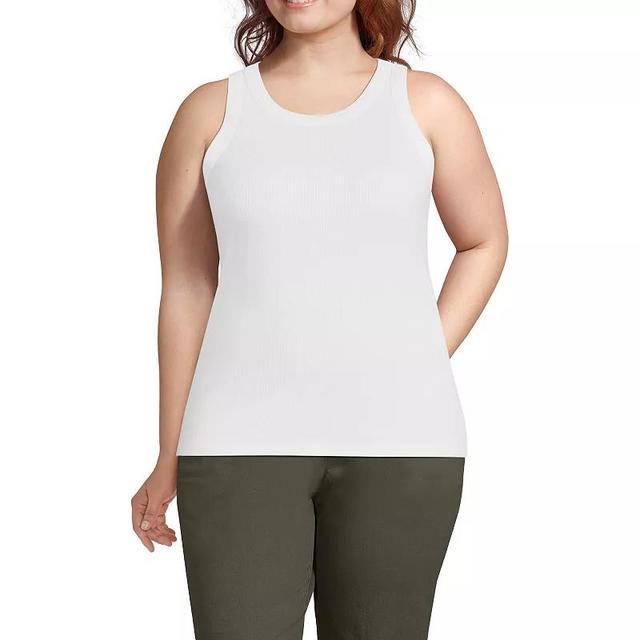 Plus Size Lands End Crew Neck Tank Top, Womens Product Image