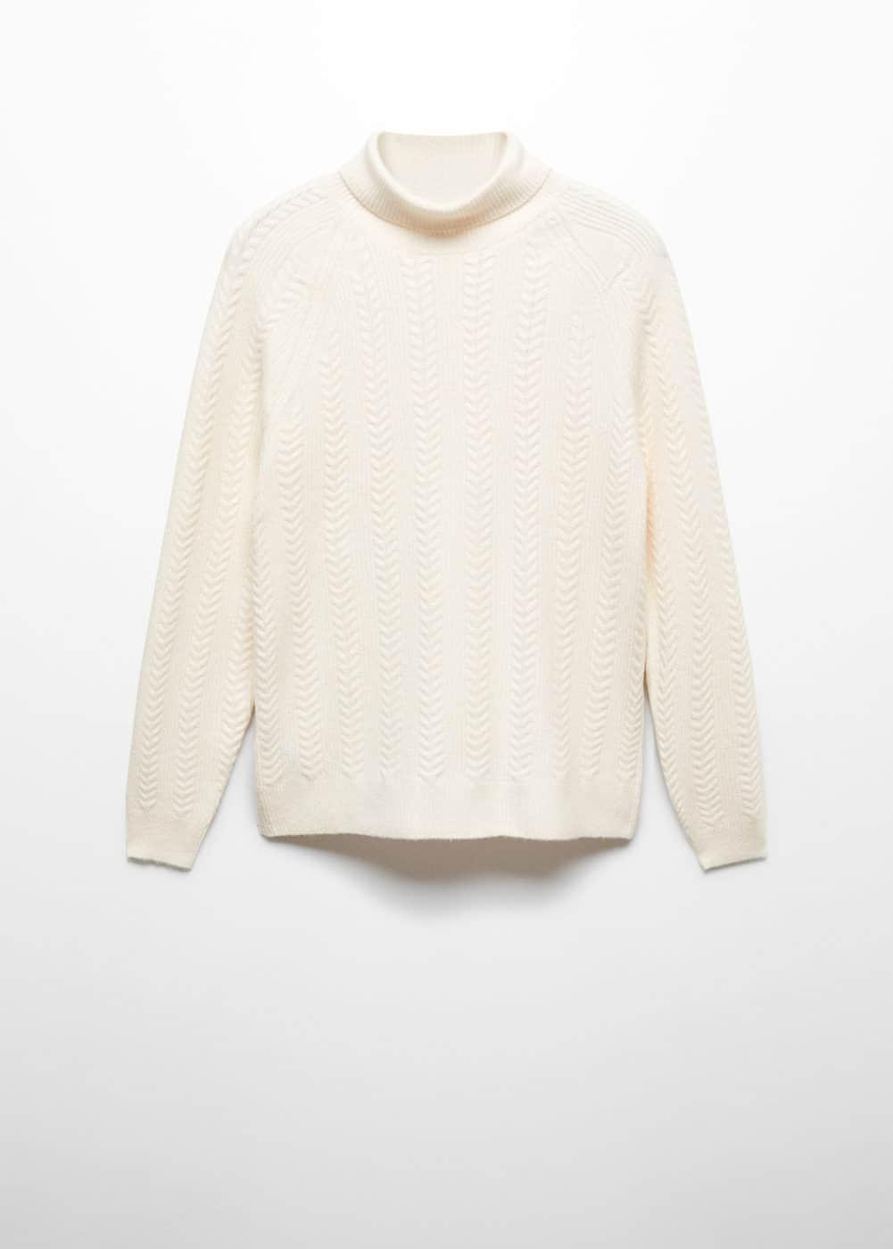 MANGO MAN - Twisted turtleneck sweater off whiteMen Product Image