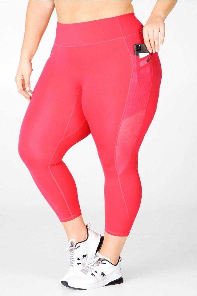 Fabletics Trinity Mid-Rise Pocket 7/8 Legging Womens red plus Size 4X Product Image