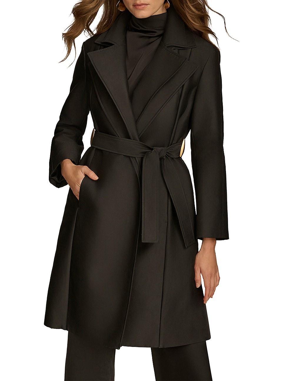 Womens Double Collar Rain Trench Coat Product Image