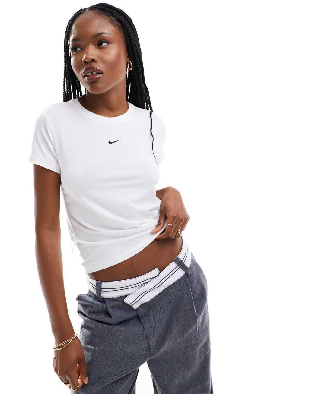 Nike Chill cropped t-shirt in white Product Image