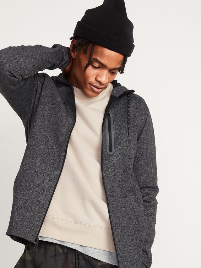 Old Navy Dynamic Fleece Full-Zip Hoodie for Men - Charcoal Gray - male - Size: L Product Image