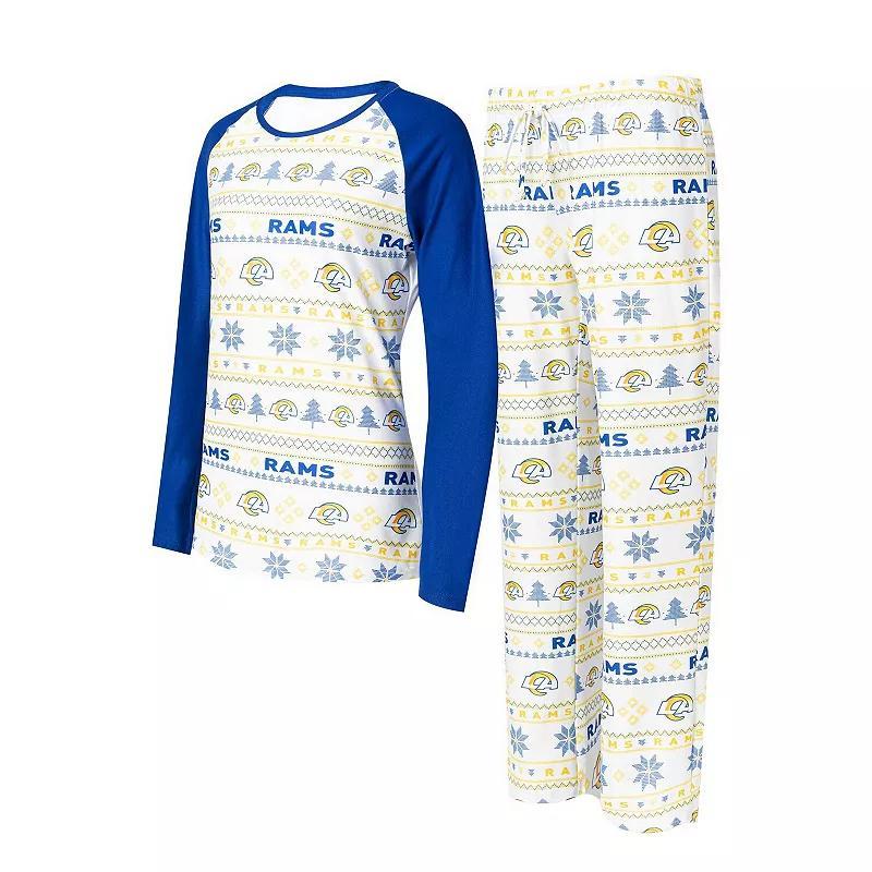 Womens Concepts Sport /Royal Los Angeles Rams TinselRaglan Long Sleeve T-Shirt & Pants Sleep Set Product Image