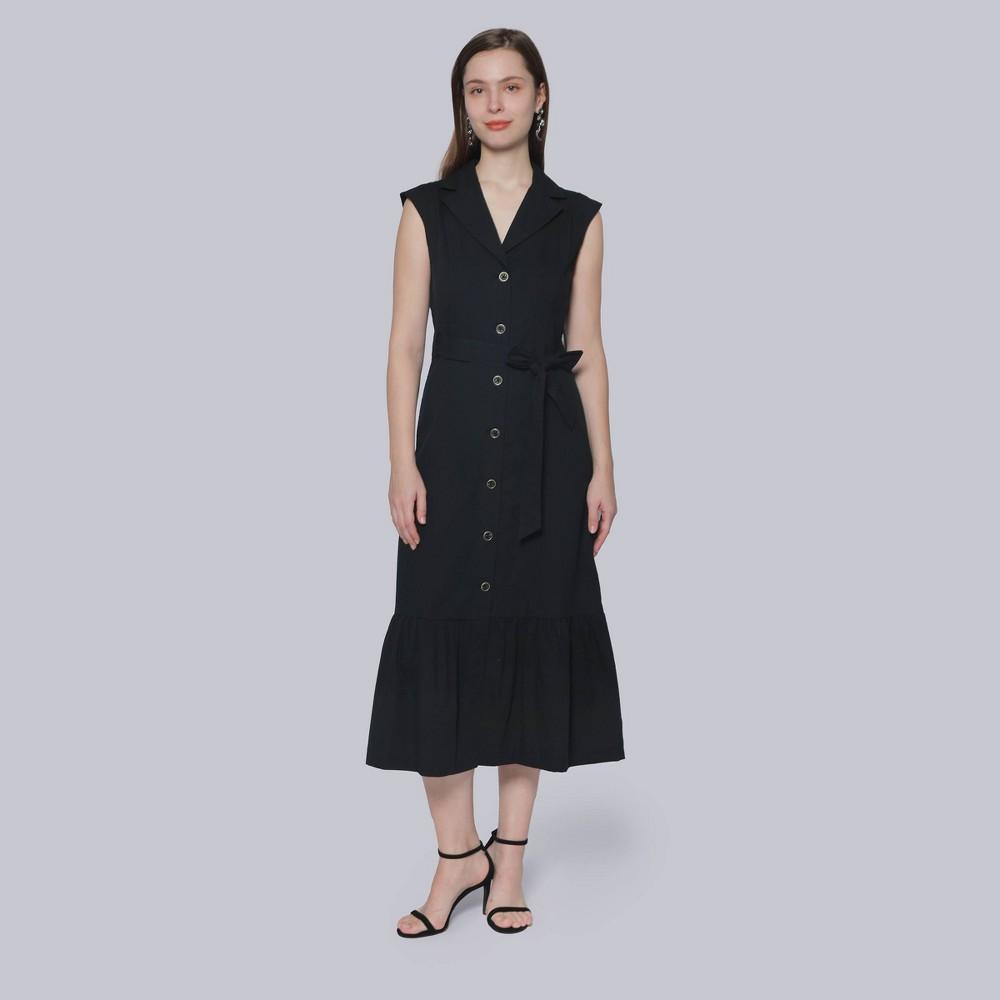 Womens Midi Shirtdress - A New Day Black XXL Product Image