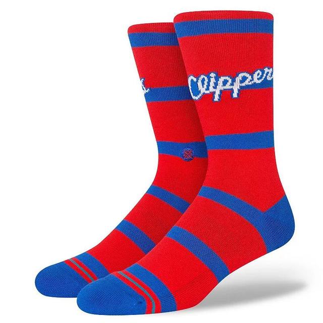 Mens Stance LA Clippers Hardwood Classics Stripes Crew Socks Product Image