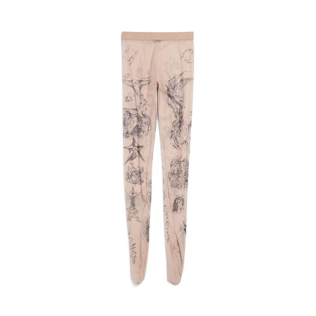 Women's Tat Tights in Light Beige Product Image