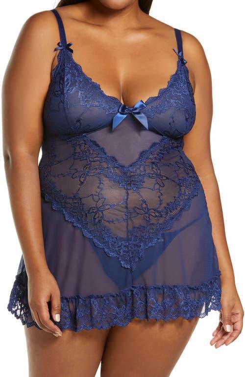 Oh La La Cheri Valentine Soft Cup Babydoll Chemise & G-String Thong Product Image