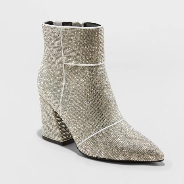 Women's Cailin Ankle Boots - A New Day™ Silver 8 Product Image