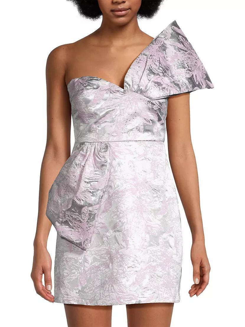 Floral Jacquard Bow Minidress Product Image