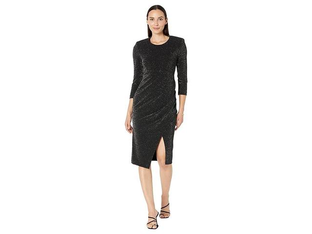 Calvin Klein Long Sleeve Ruched Midi Dress Women's Dress Product Image