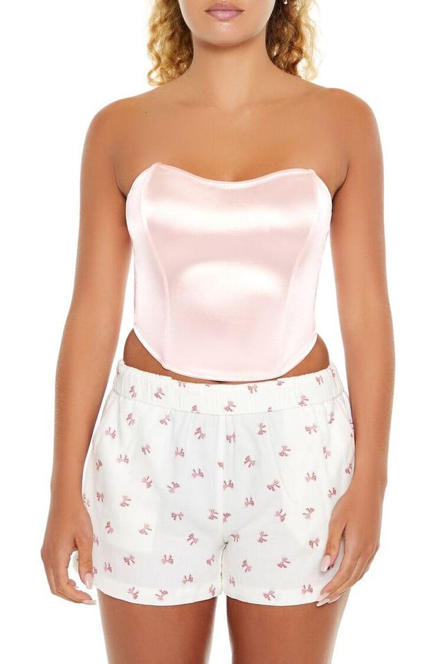 Satin Lingerie Corset Tube Top | Forever 21 Product Image