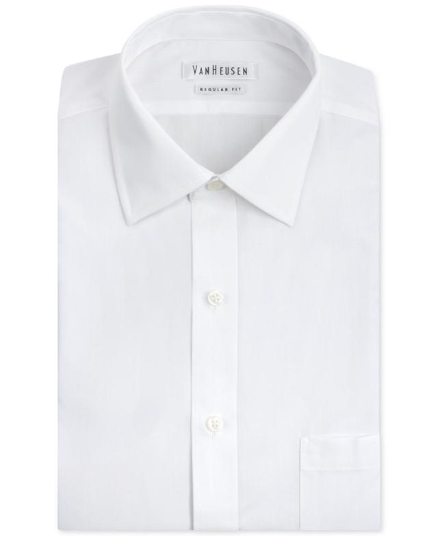 Van Heusen Mens Classic-Fit White Poplin Dress Shirt Product Image