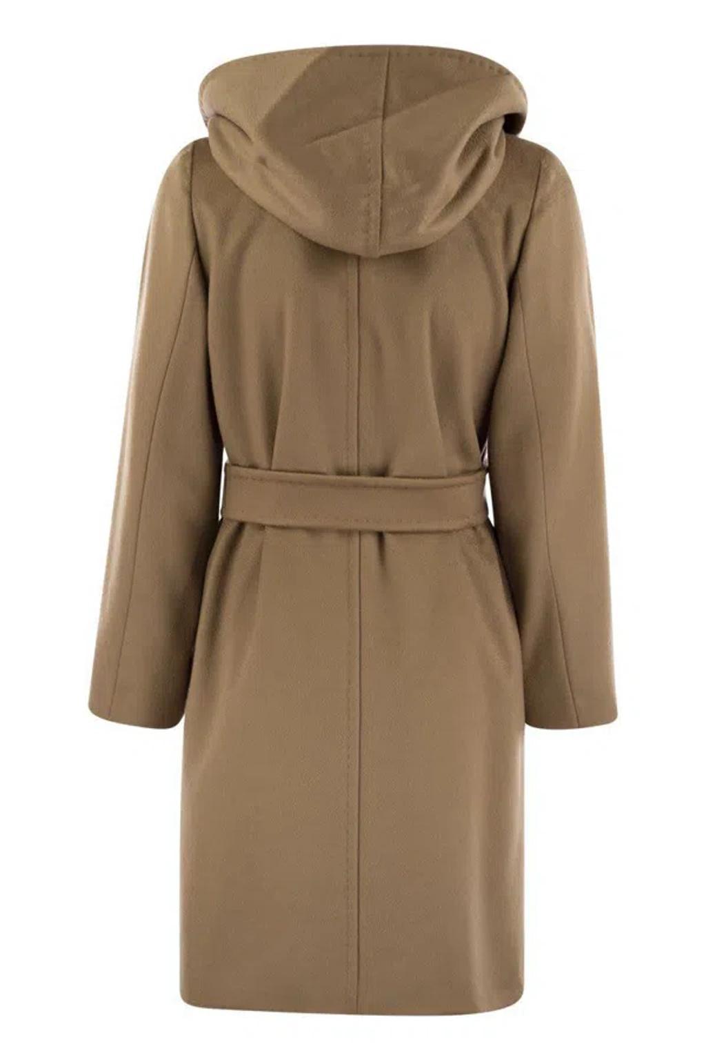 MAX MARA Studio Newmang Hooded Coat In Camel Product Image