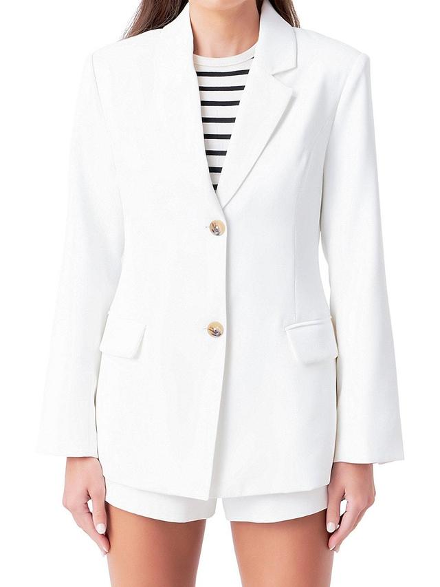 endless rose Womens Solid 3 Button Blazer Product Image