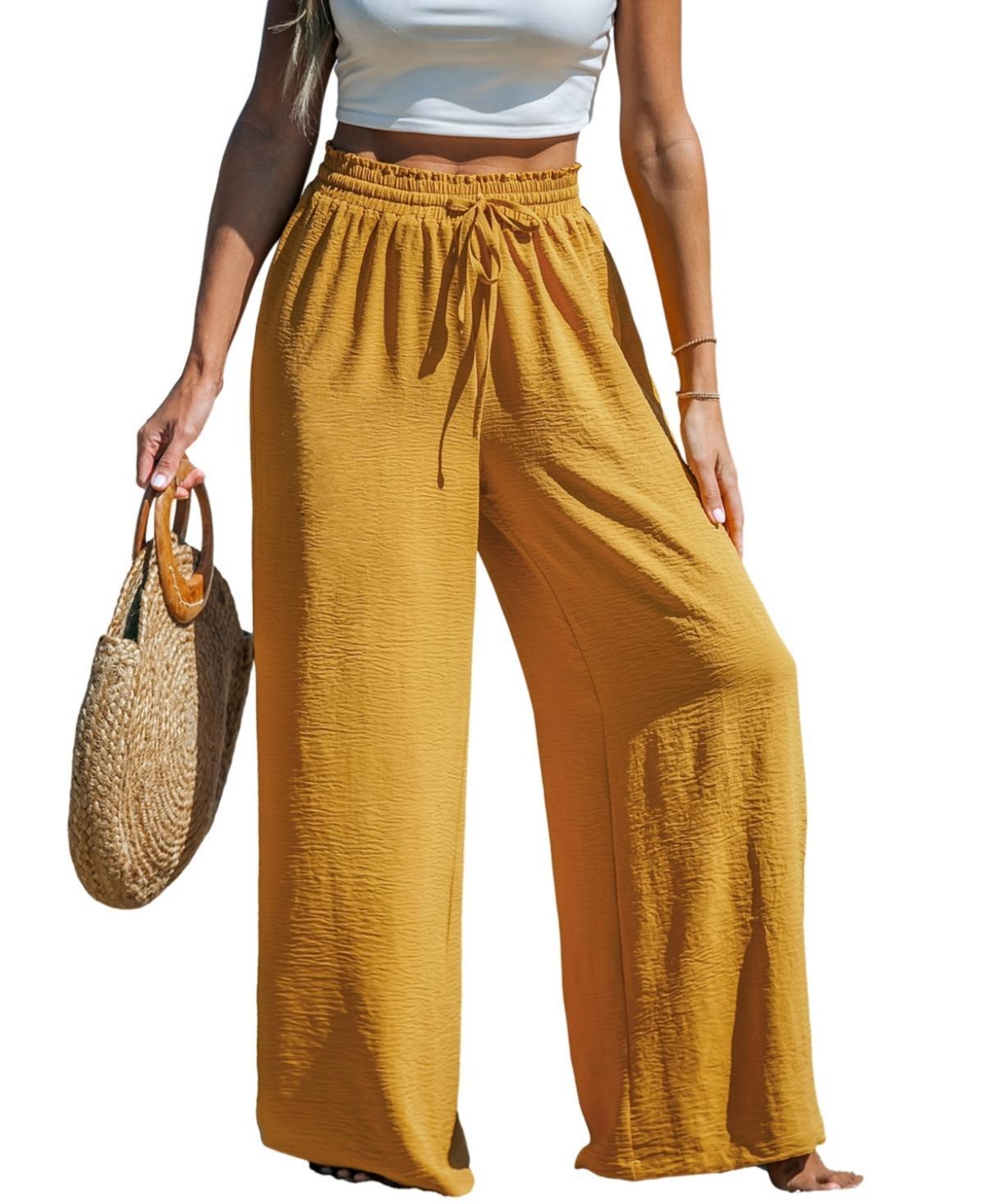 Cupshe Womens Summer Lovin Drawstring Wide-Leg Pants Product Image