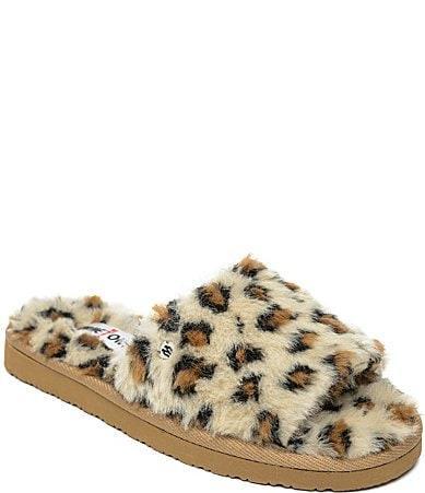 Minnetonka Lolo Leopard Print Faux Fur Slides Product Image