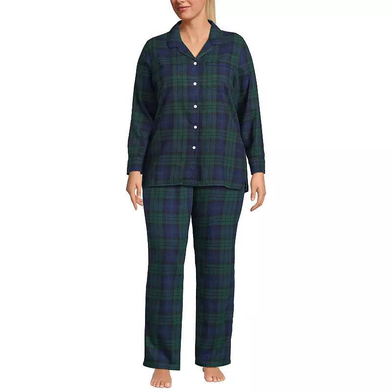 Plus Size Lands End Long Sleeve Flannel Pajama Top, Womens Product Image