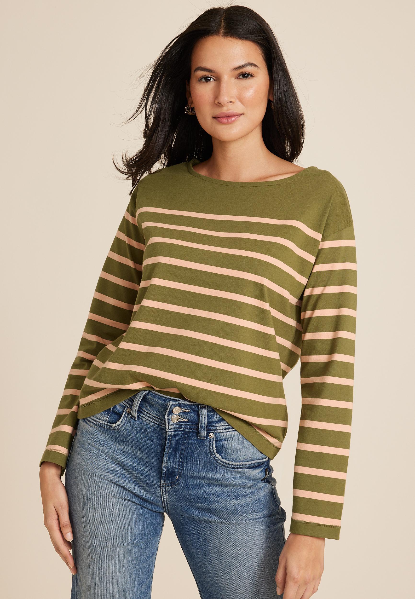 Maurices Womens X Small Size Marina Striped Mixer Tee Product Image