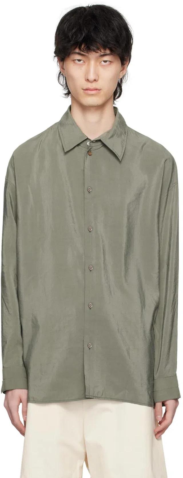 Twisted Button-up Shirt In Bk949 Ash Grey Product Image